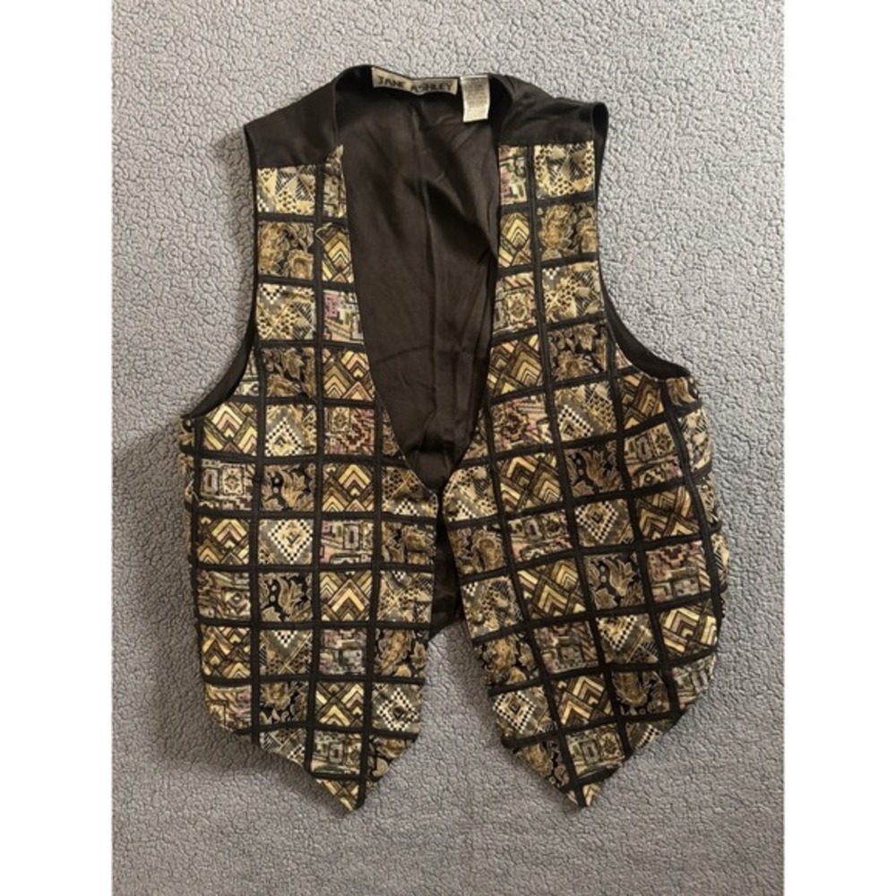 Jane Ashley  Vest Womens L‎ Large  Metal Button India Multicolor
